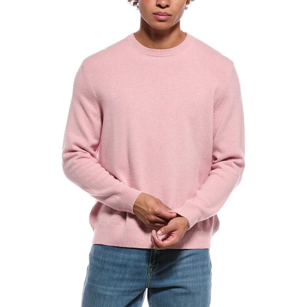 Pangaia Mens  Cashmere & Wool-Blend Crewneck Sweater, Pink